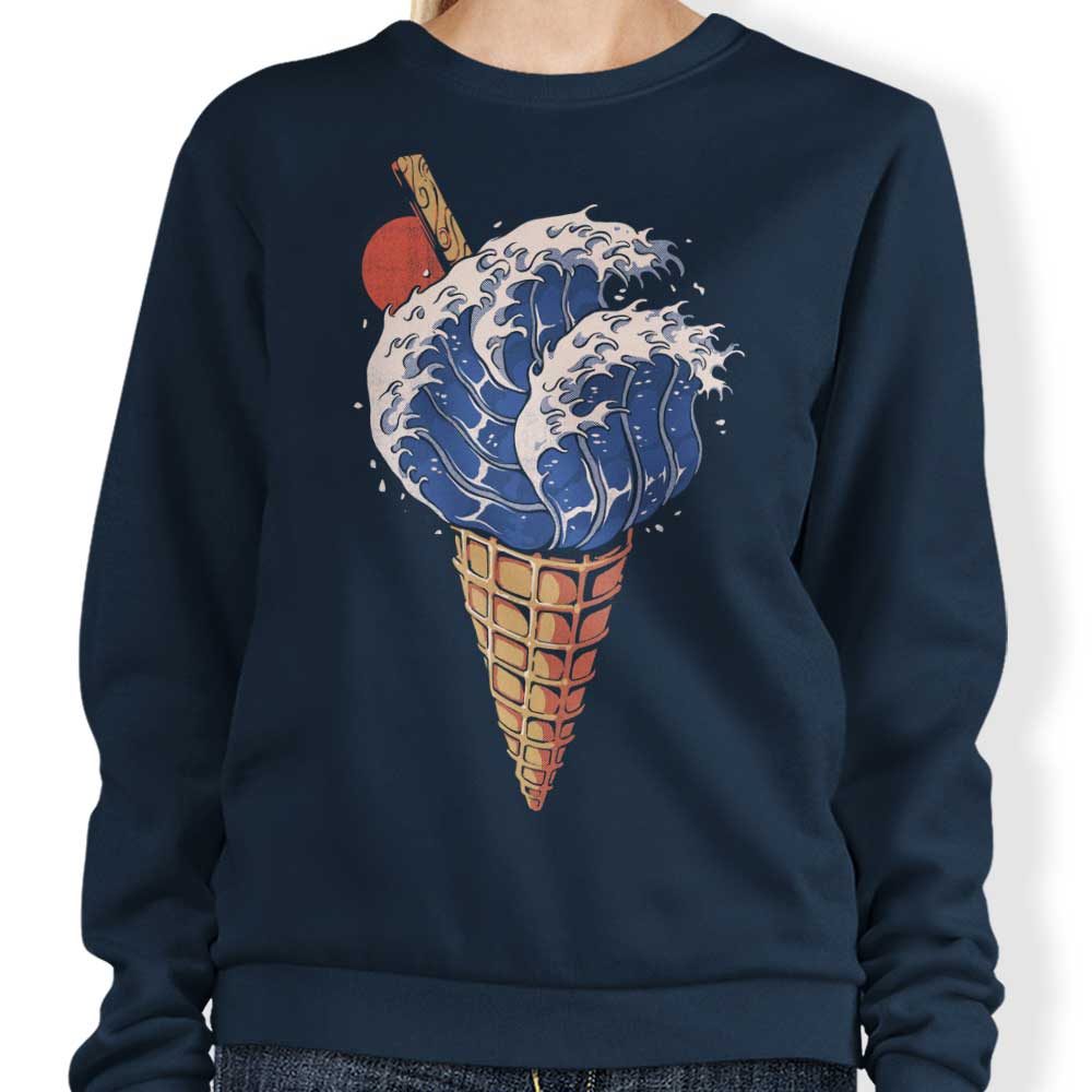 Ilustrata's Kanagawa Ice Cream Crewneck Sweatshirt in S - 4XL Sizes