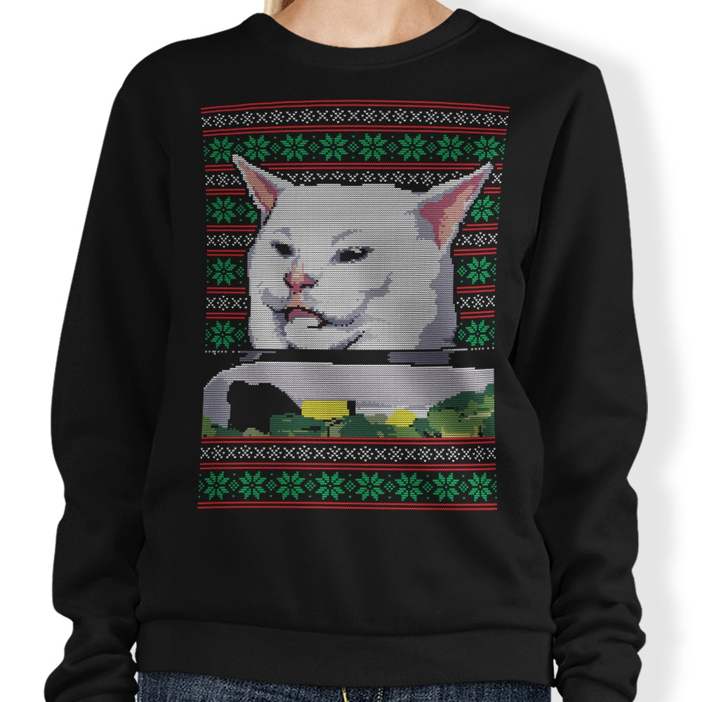 Cozy Crewneck Cat Yelled at Sweatshirt in S - 4XL Sizes