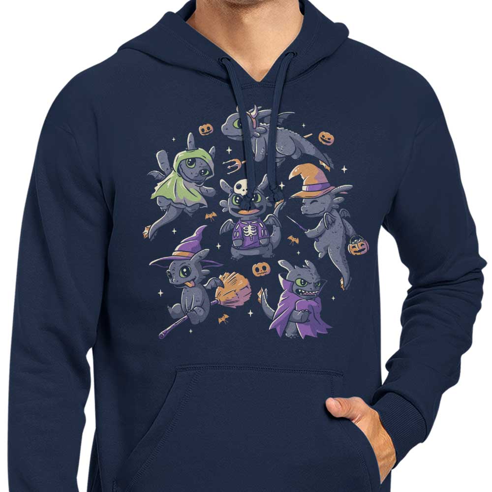 Edu.ely's Spooky Halloween Dragon Zip-up and Pullover Hoodies in S - 4XL