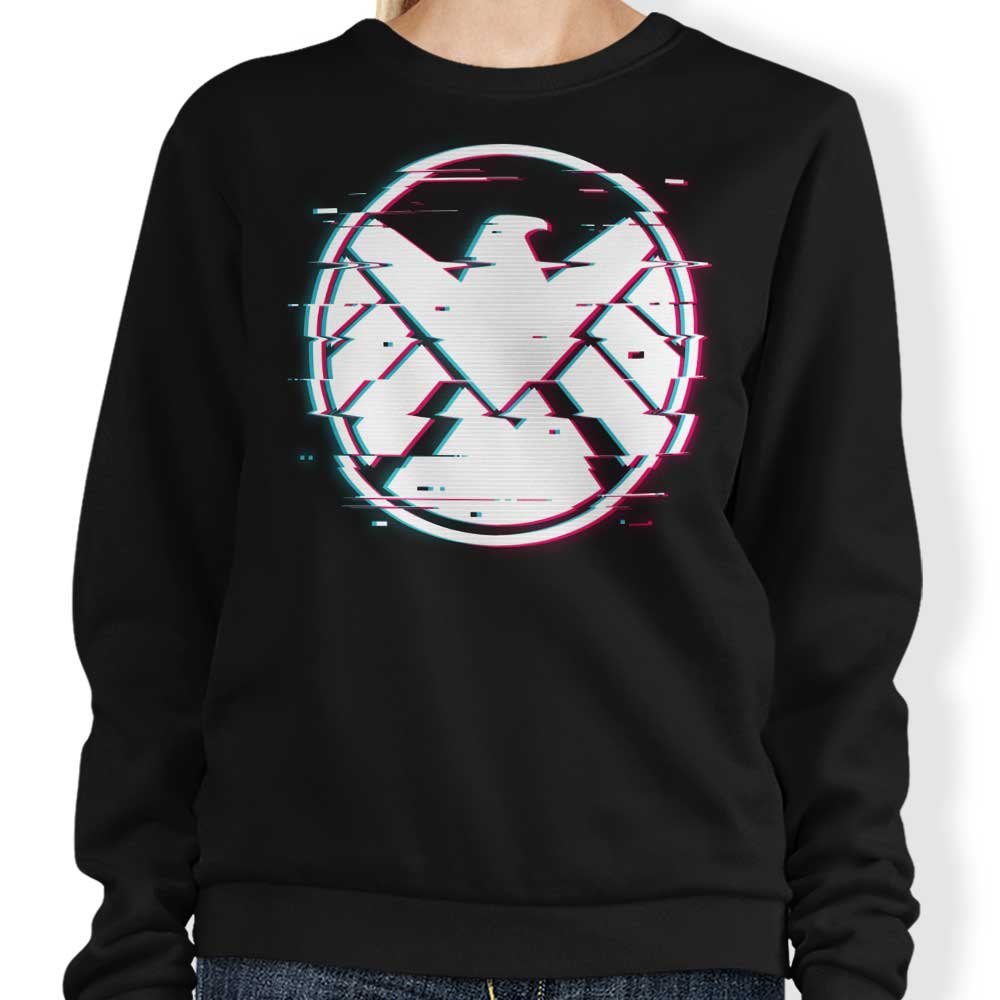 Getsousa's Glitched Agents Crewneck Sweatshirt for Men and Women in Sizes S to 4XL