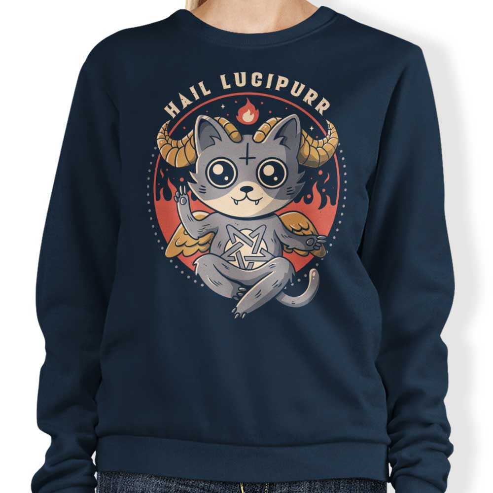 Hail Lucipurr Crewneck Sweatshirt - A Stylish and Comfortable Garment from Edu.ely