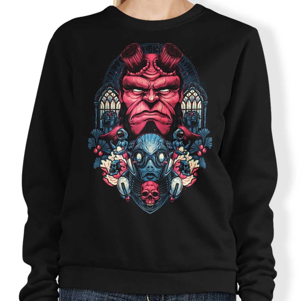 Glitchygorilla's Fire and Water Crewneck Sweatshirt in S - 4XL Sizes