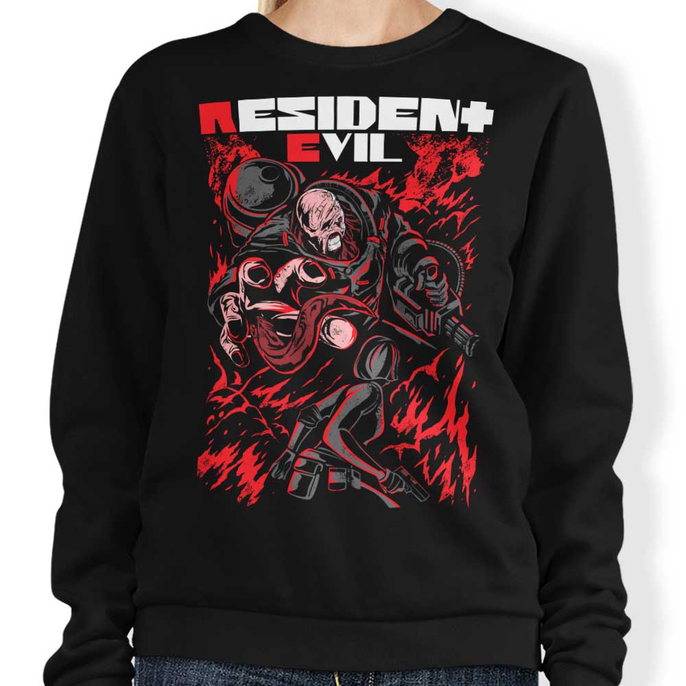 Dracula Byte's 'Feed My Nemesis' Comfortable Crewneck Sweatshirt in S - 4XL