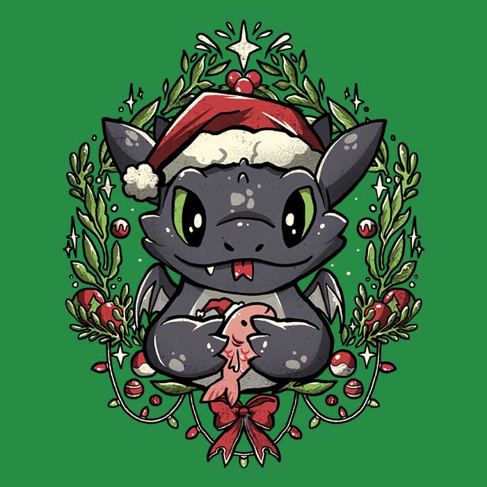 Edu.ely Dragon Christmas Crewneck Sweatshirt for Holiday Wear