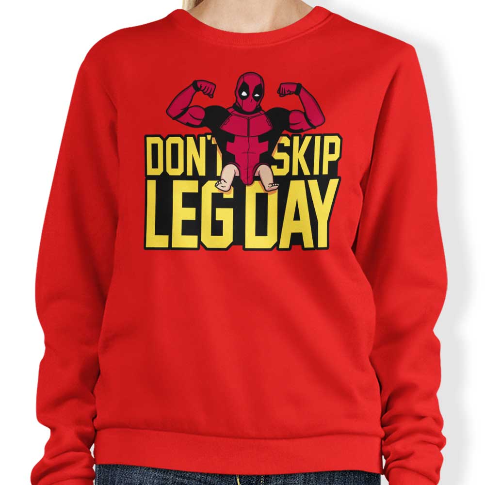 Raffiti's 'Don't Skip Leg Day' Comfortable Crewneck Sweatshirt in S - 4XL