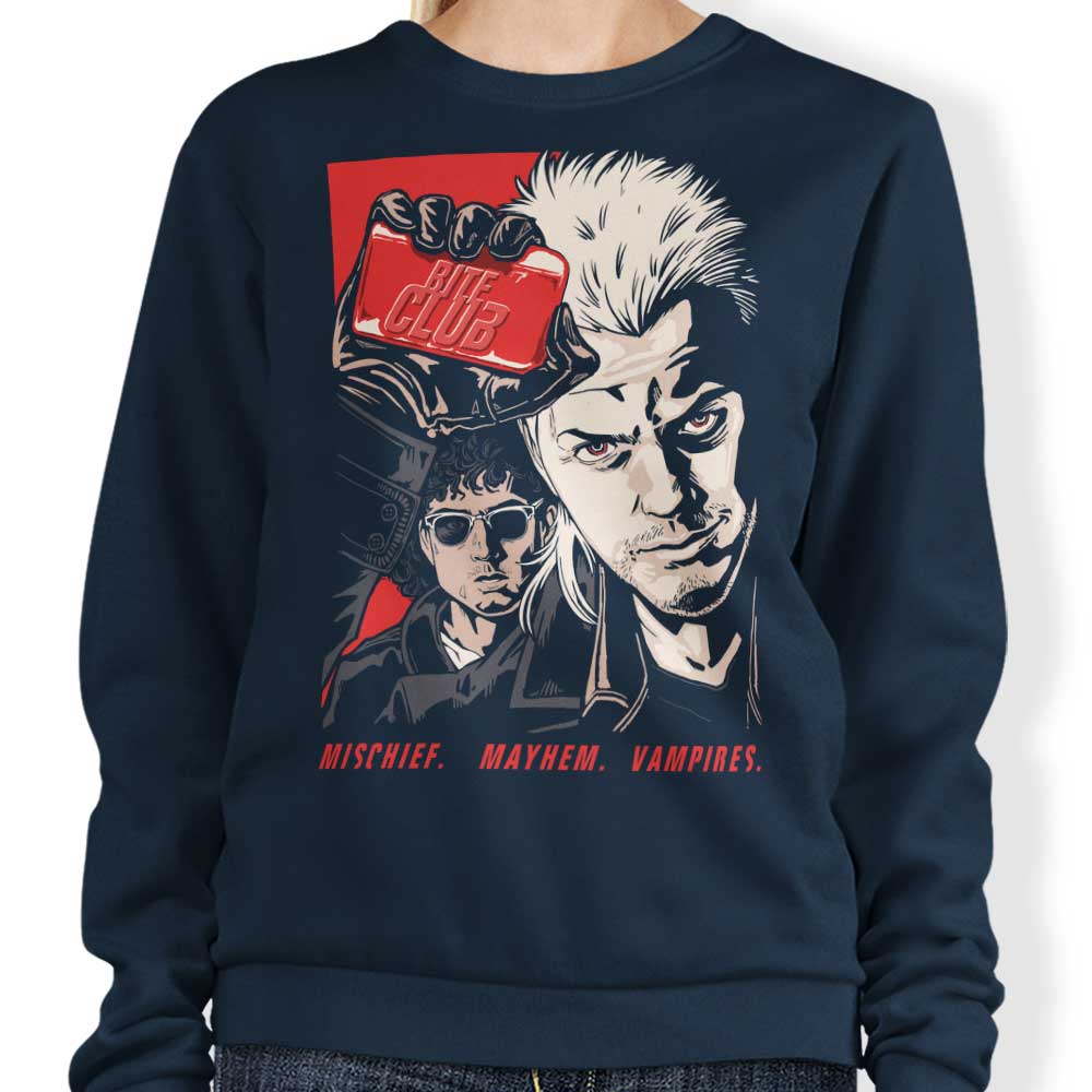 Bite Club Crewneck Sweatshirt - Comfortable Apparel from GoodIdeaRyan
