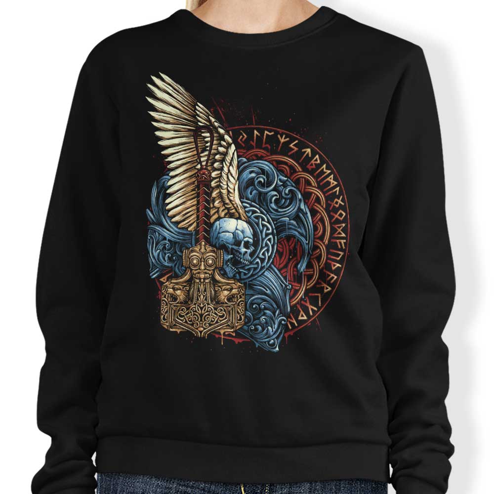Thunder Emblem Crewneck Sweatshirt - A Stylish Apparel from Glitchygorilla