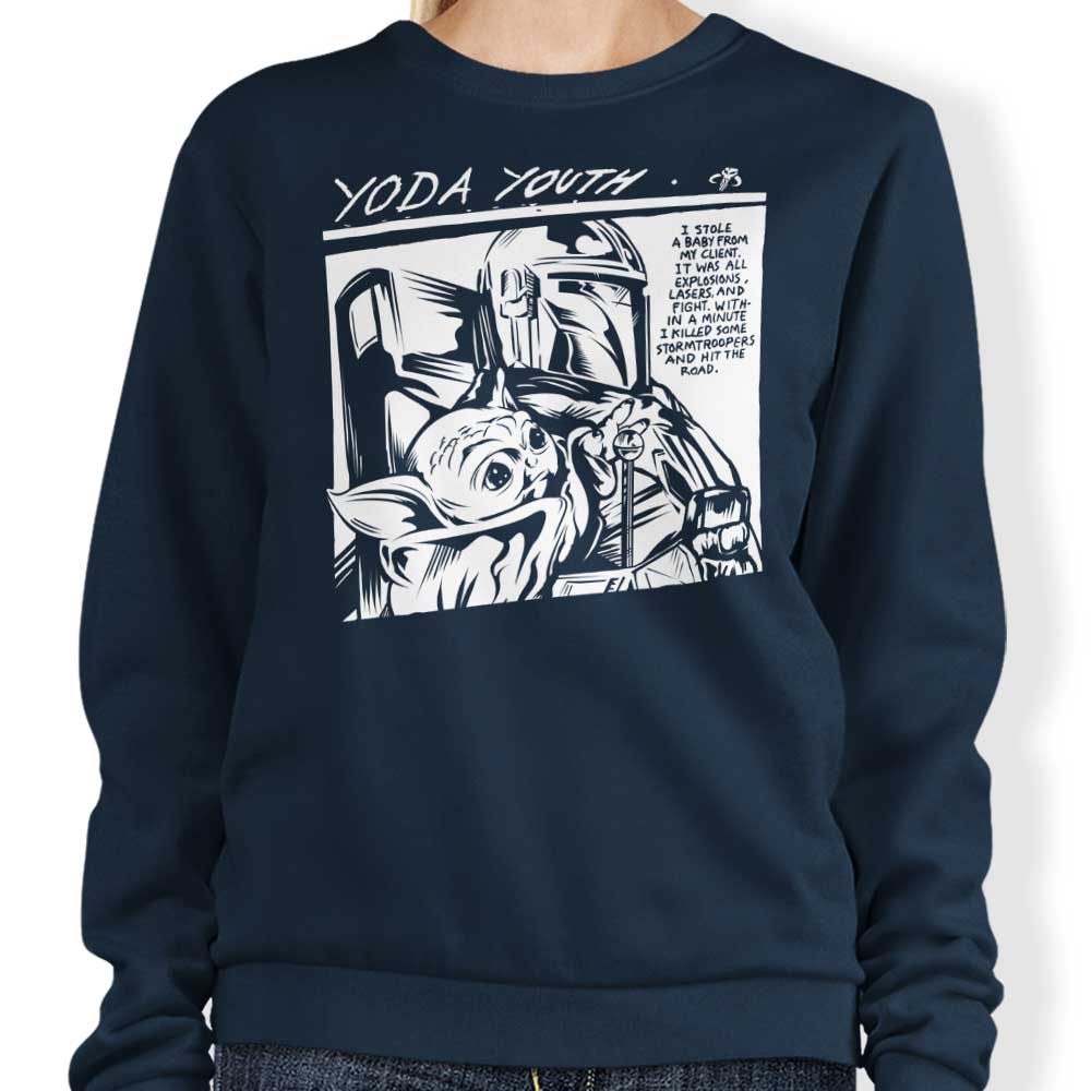 CappO Yoda Youth Crewneck Sweatshirt for Youngsters