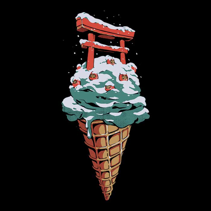 Japanese Ice Cream Inspired Crewneck Sweatshirt by Ilustrata