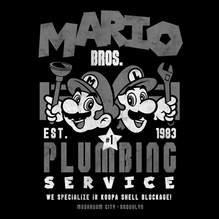 Mushroom Kingdom Plumbing Service Crewneck Sweatshirt - Comfortable and Durable Apparel