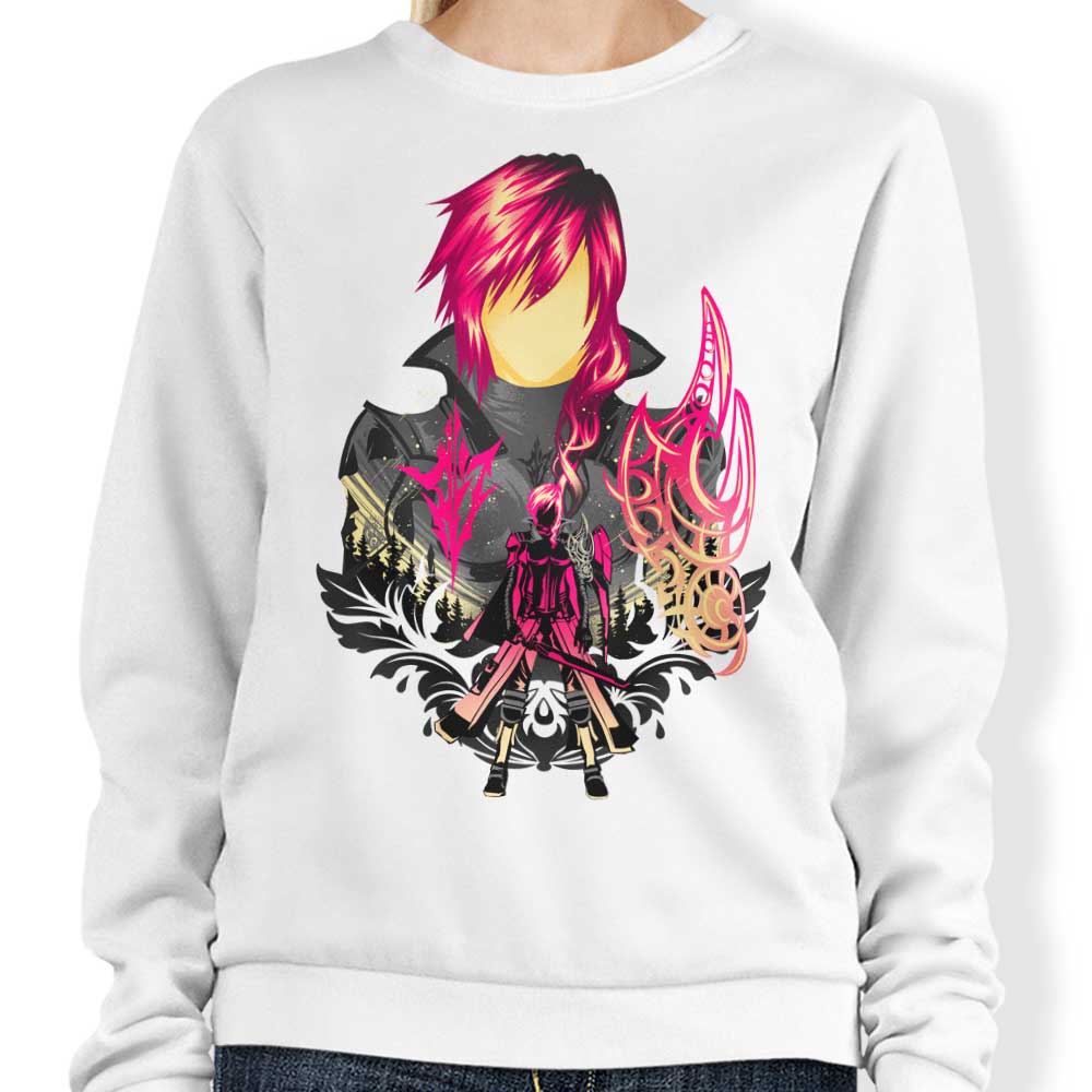 Stylish Pink Lightning Print Sweatshirt
