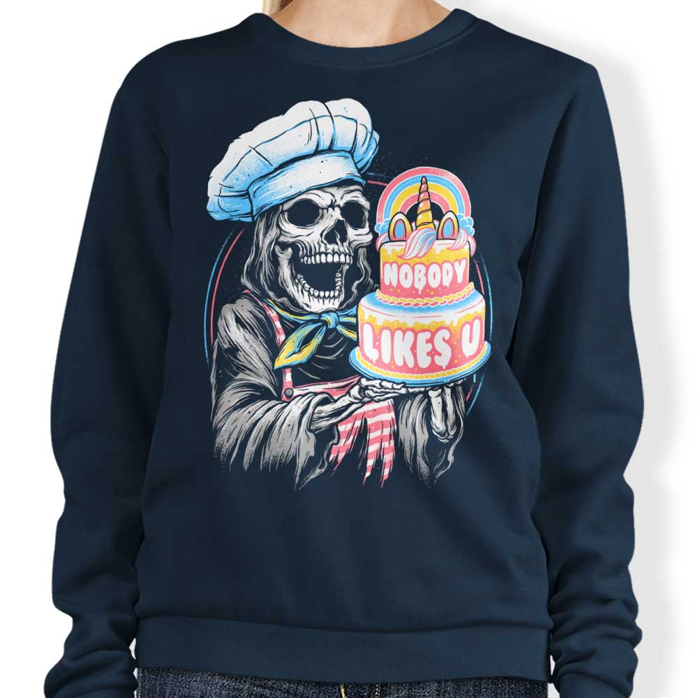 Glitchygorilla Doom Cake Crewneck Sweatshirt for Men and Women in Various Sizes