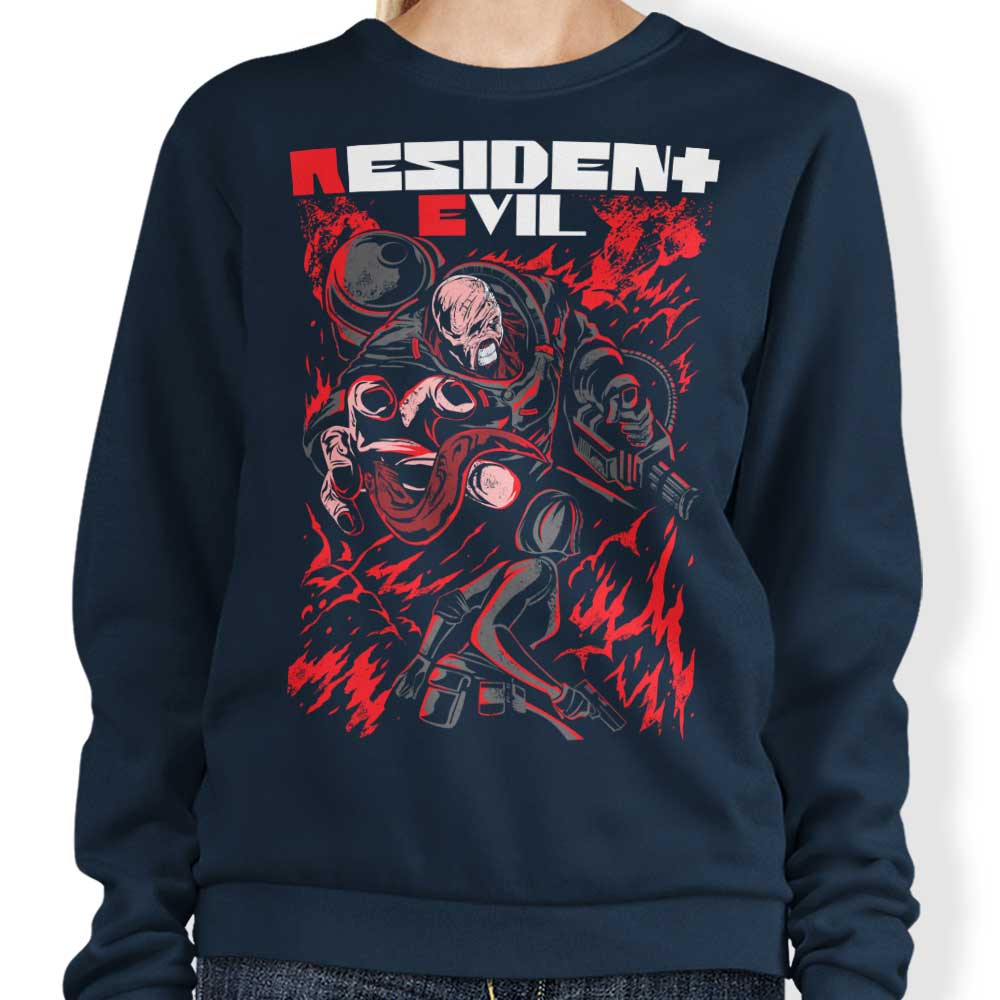 Dracula Byte's 'Feed My Nemesis' Comfortable Crewneck Sweatshirt in S - 4XL
