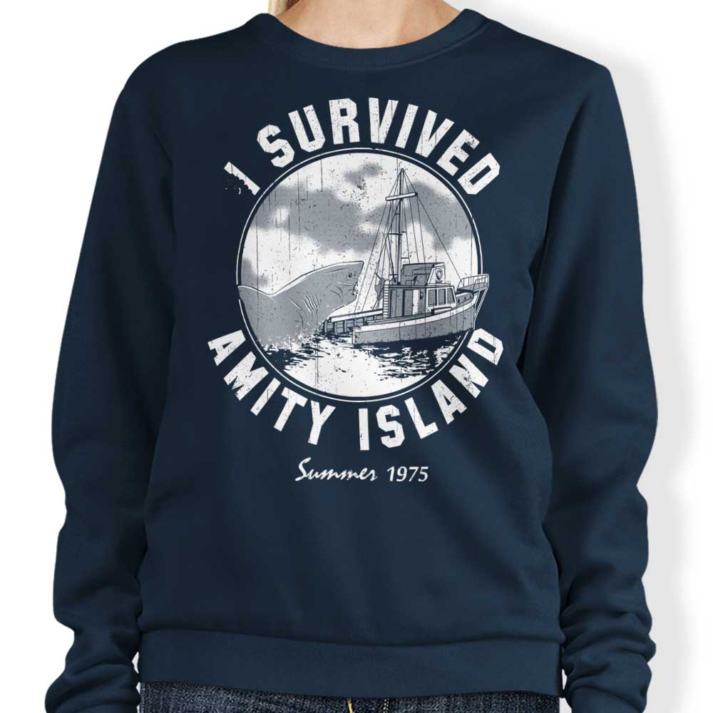 Survived Amity Island Design Crewneck Sweatshirt for Unisex