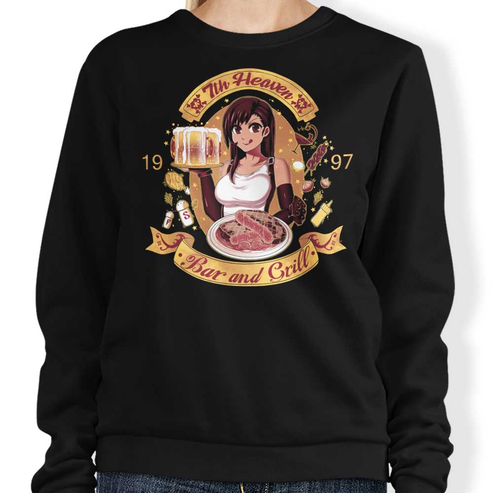 Comfortable 7th Heaven Bar and Grill Crewneck Sweatshirt from Coinbox Tees