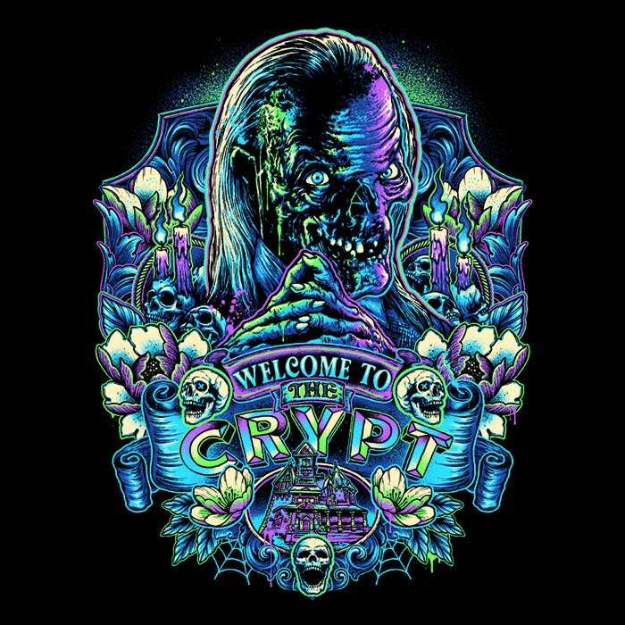Glitchygorilla's 'Welcome to the Crypt' Crewneck Sweatshirt in S - 4XL Sizes