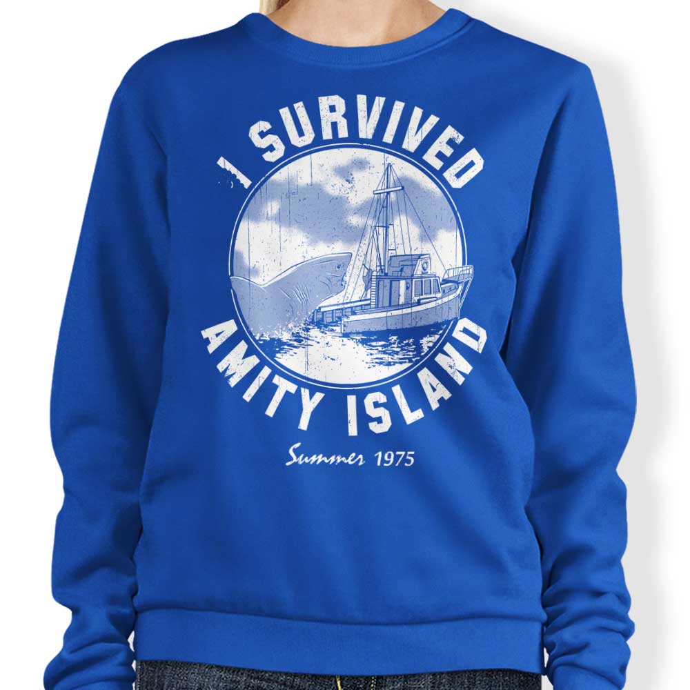 Survived Amity Island Design Crewneck Sweatshirt for Unisex
