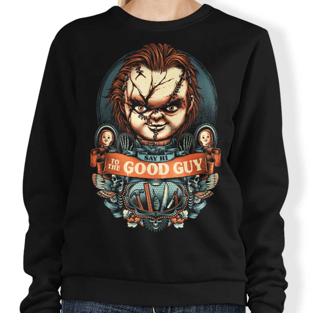 Say Hello to the Nice Guy - Glitchygorilla Crewneck Sweatshirt for Casual Wear