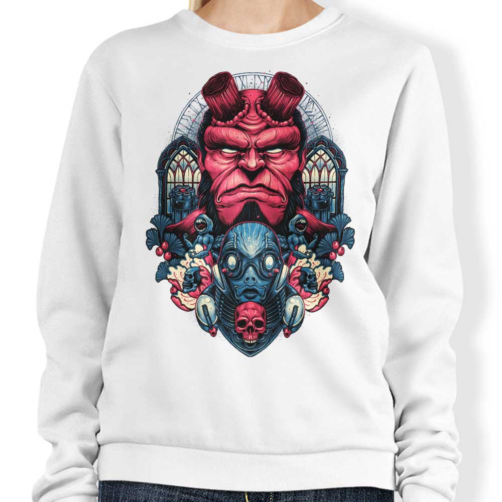 Glitchygorilla's Fire and Water Crewneck Sweatshirt in S - 4XL Sizes