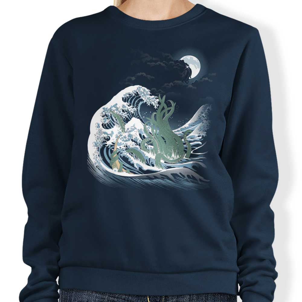 Samiel's Mysterious 'The Wave of R'lyeh' Crewneck Sweatshirt for All Sizes