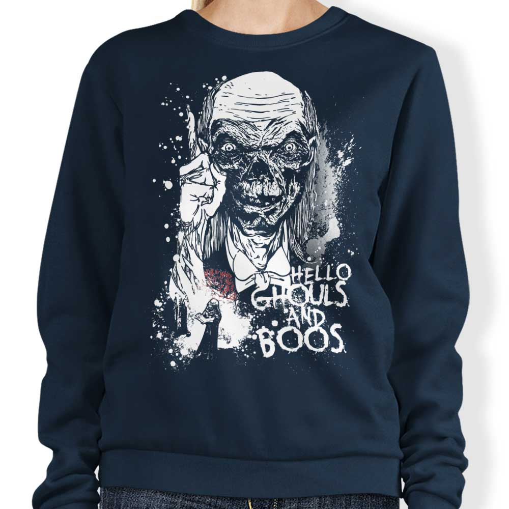 Spooky 'Ghouls and Boos' Crewneck Sweatshirt in S - 4XL Sizes