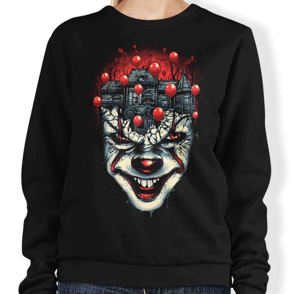 Red Balloons Crewneck Sweatshirt for All Sizes by Glitchygorilla