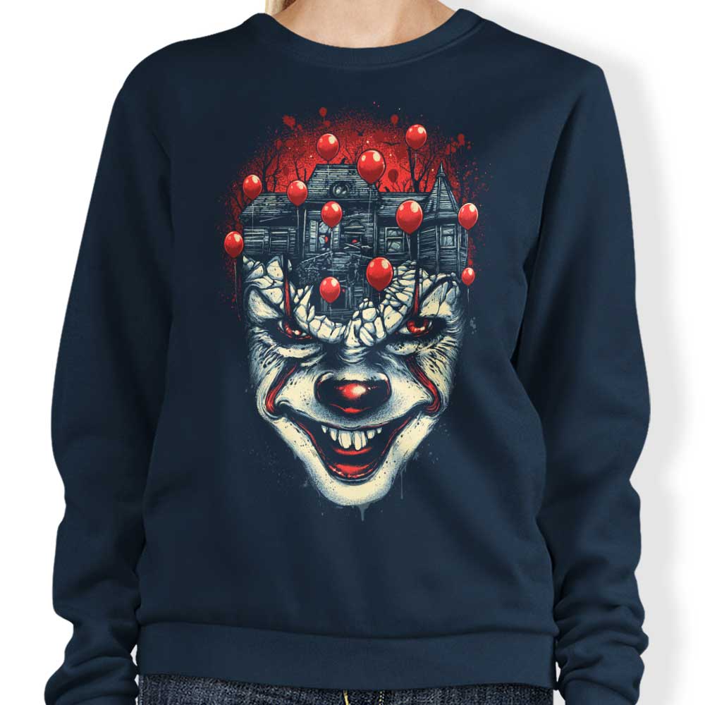 Red Balloons Crewneck Sweatshirt for All Sizes by Glitchygorilla