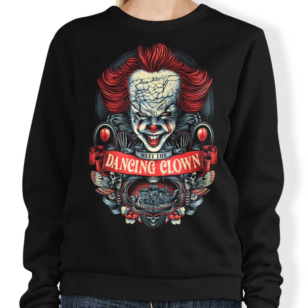 Glitchygorilla's Dancing Clown Crewneck Sweatshirt in S - 4XL Sizes