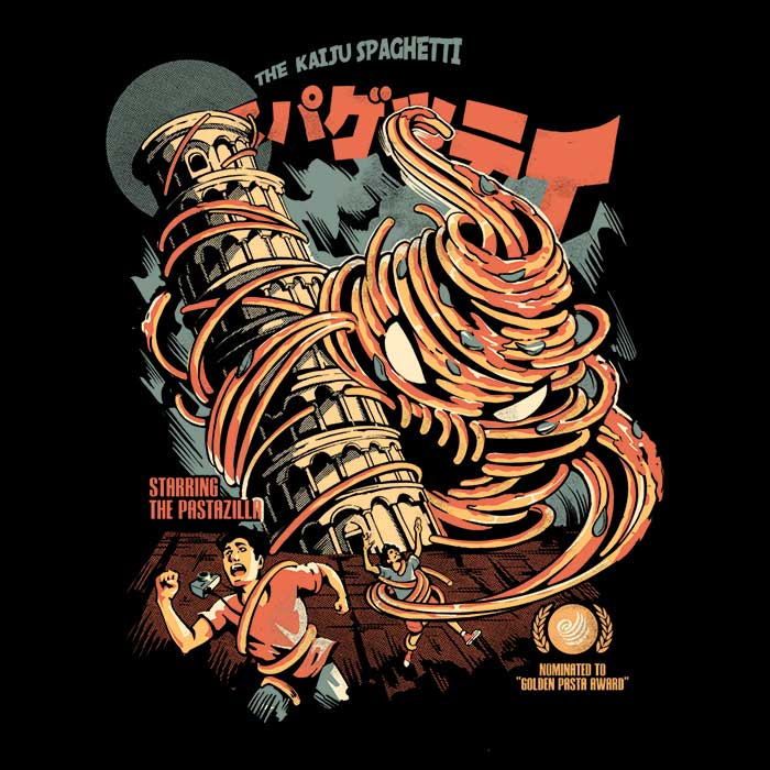 Ilustrata's Kaiju Spaghetti Design Crewneck Sweatshirt for Men and Women