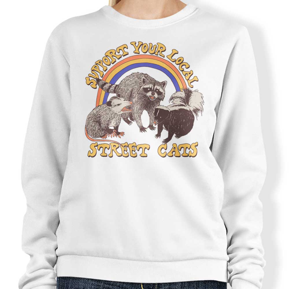 Hillary White's Street Cats-themed Sweatshirt for Fashion Enthusiasts