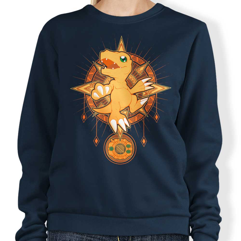 Courageous Crest - High - Quality Cotton Sweatshirt by Chocolate Raisin Fury