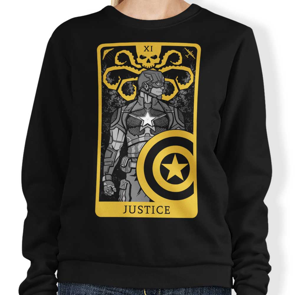 Tarot Inspired Justice Crewneck Sweatshirt for Comfortable Wear
