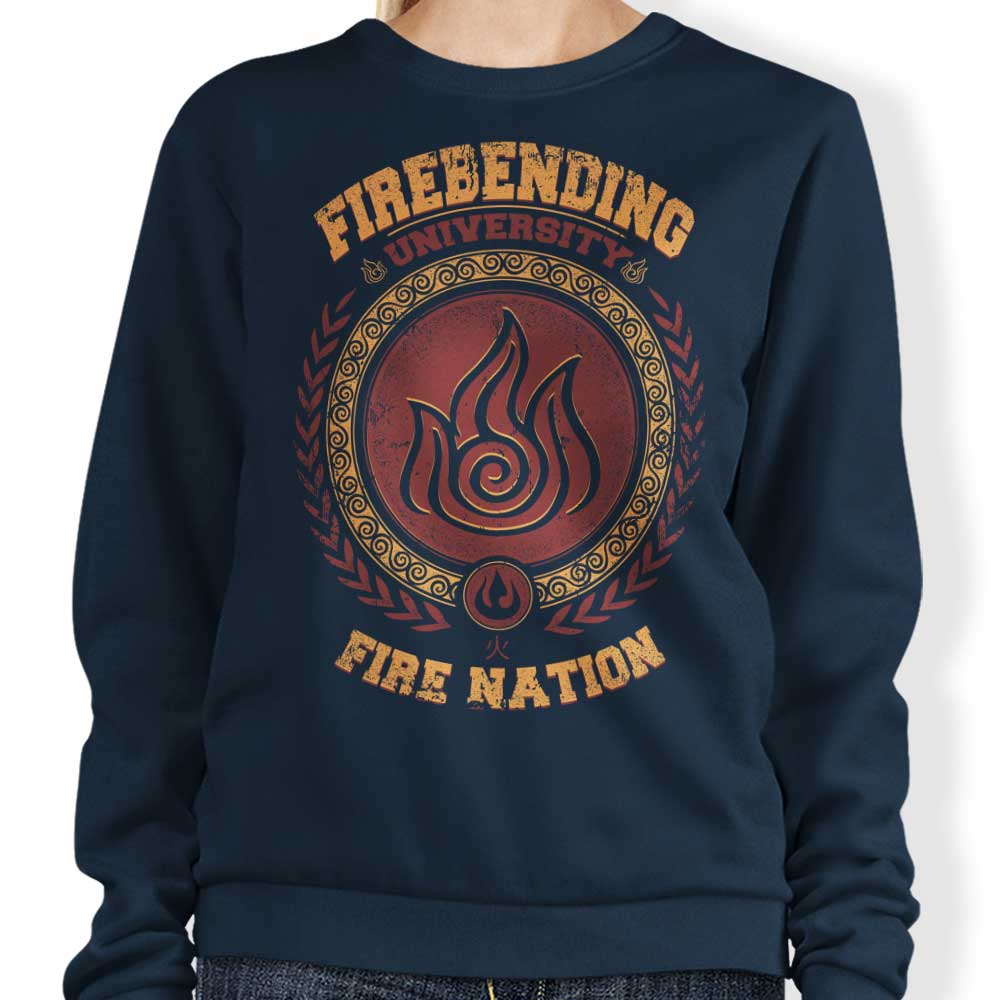 Typhoonic Art's Firebending University Crewneck Sweatshirt - S to 4XL Sizes