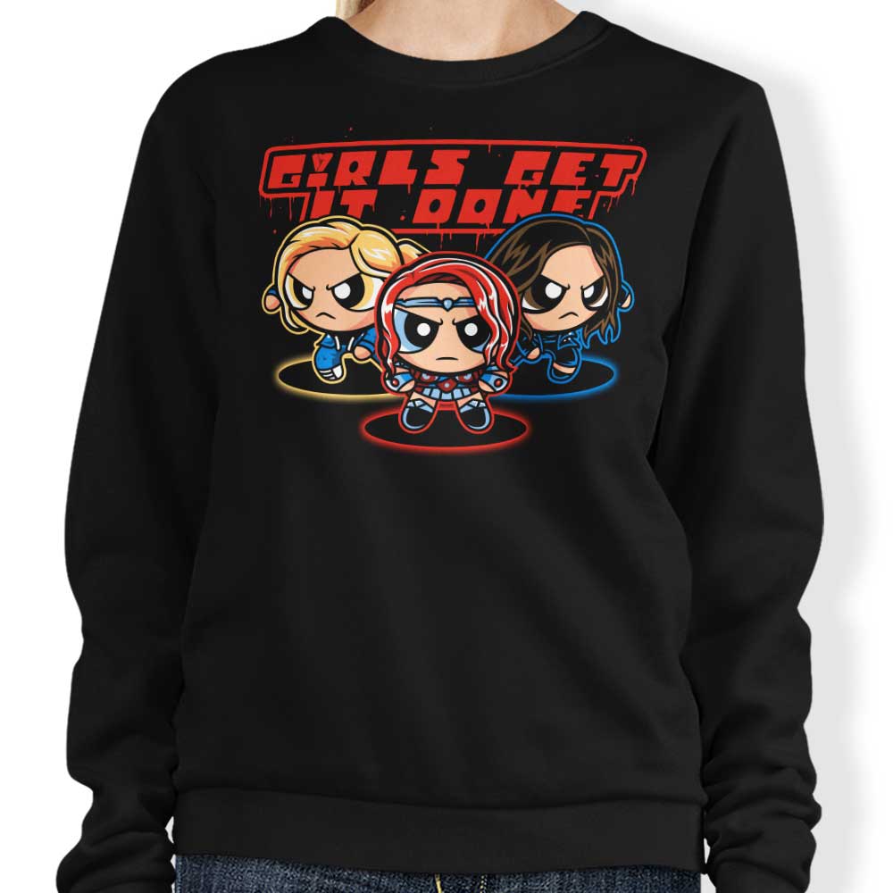 Stylish Girls' 'Get Puff Done' Crewneck Sweatshirt for Fashionable Comfort