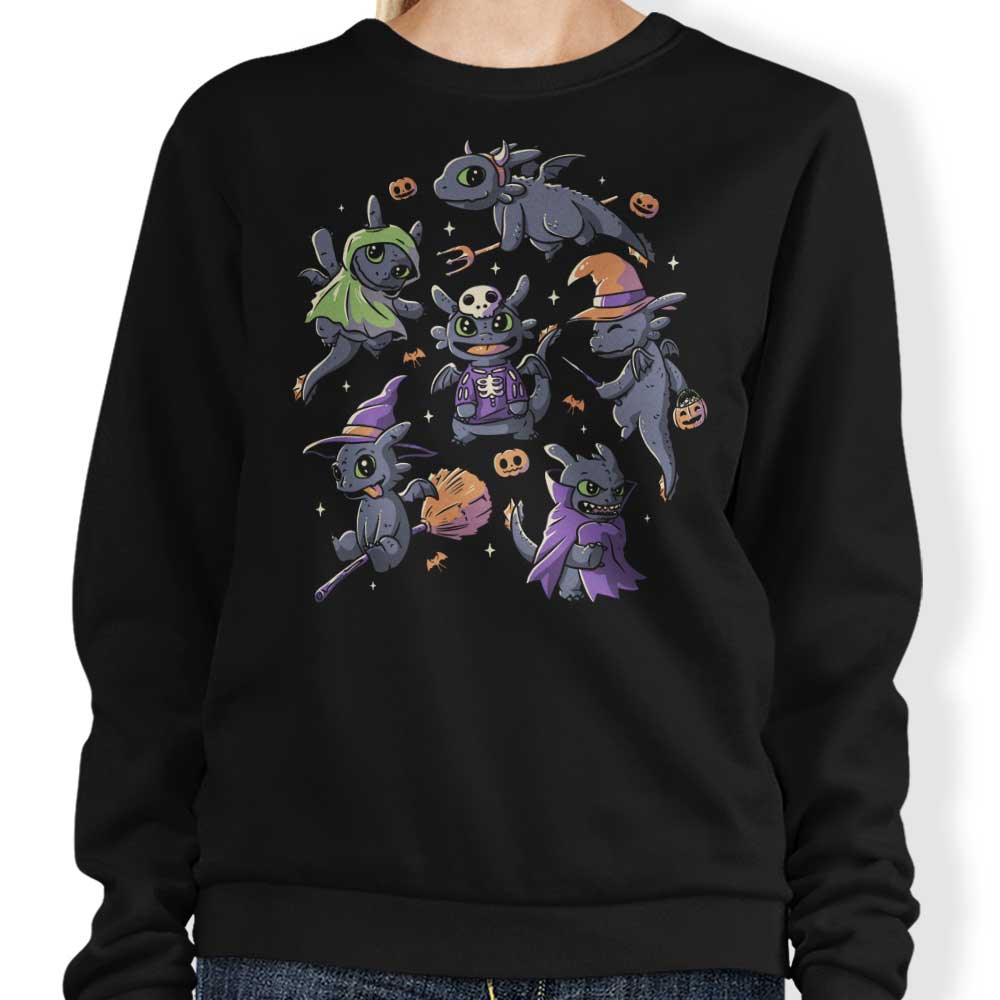 Spooky Halloween Dragon Crewneck Sweatshirt in S - 4XL Sizes