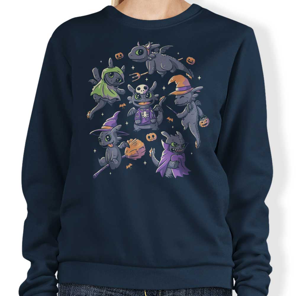 Spooky Halloween Dragon Crewneck Sweatshirt in S - 4XL Sizes