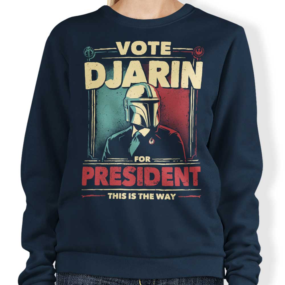 Teesgeex 'Djarin for President' Comfortable Crewneck Sweatshirt, S - 4XL