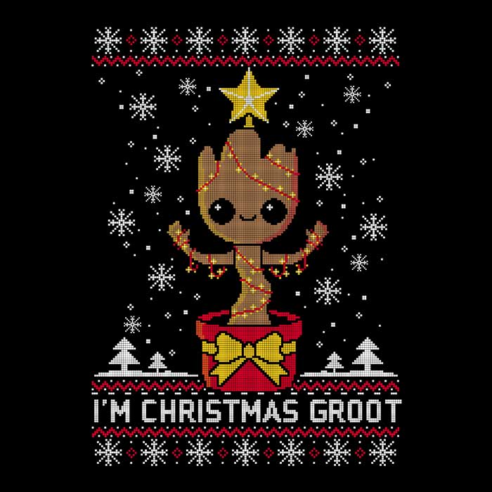 Christmas-themed Groot Character Zip-up and Pullover Hoodies