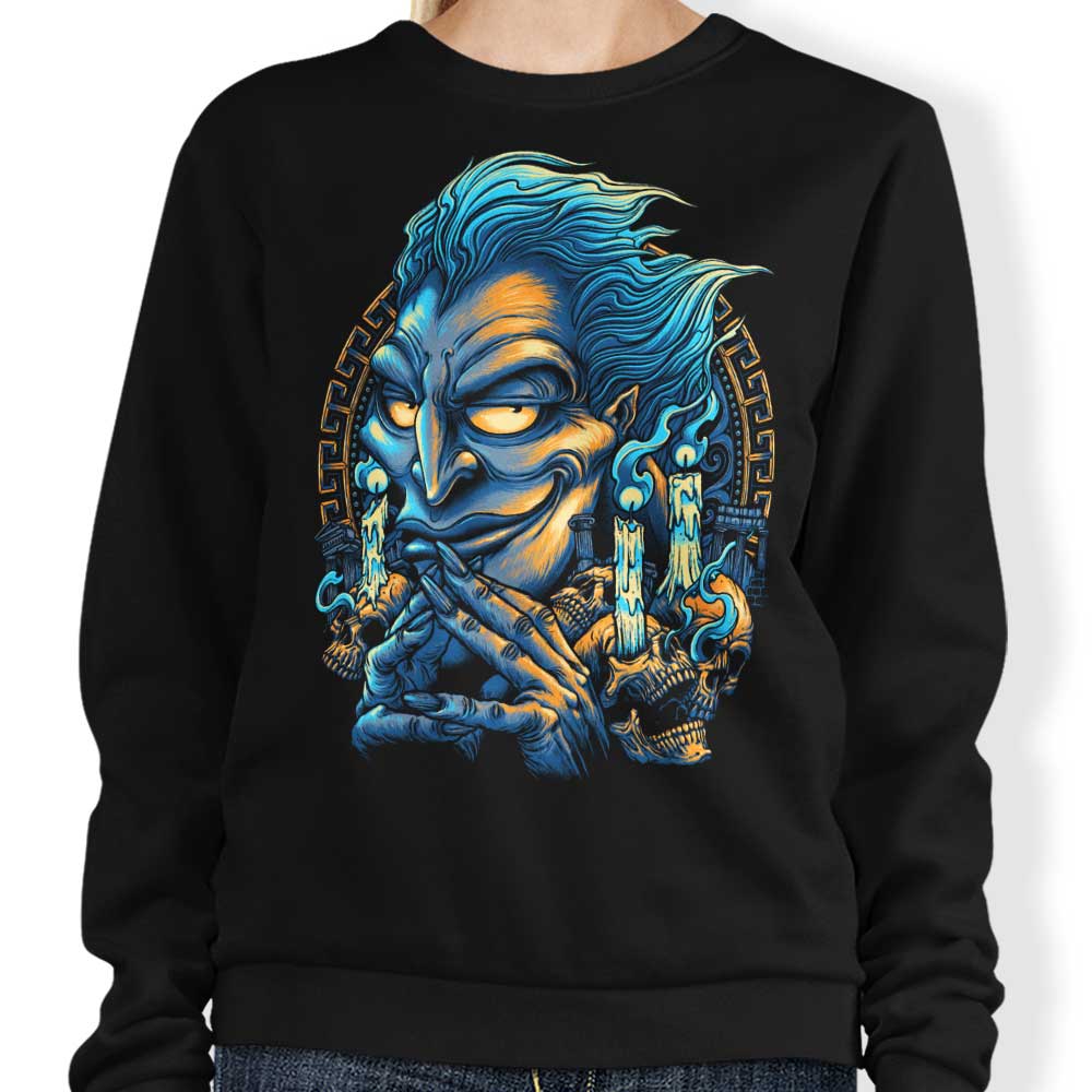 The Monarch of the Underworld Crewneck Sweatshirt by Glitchygorilla