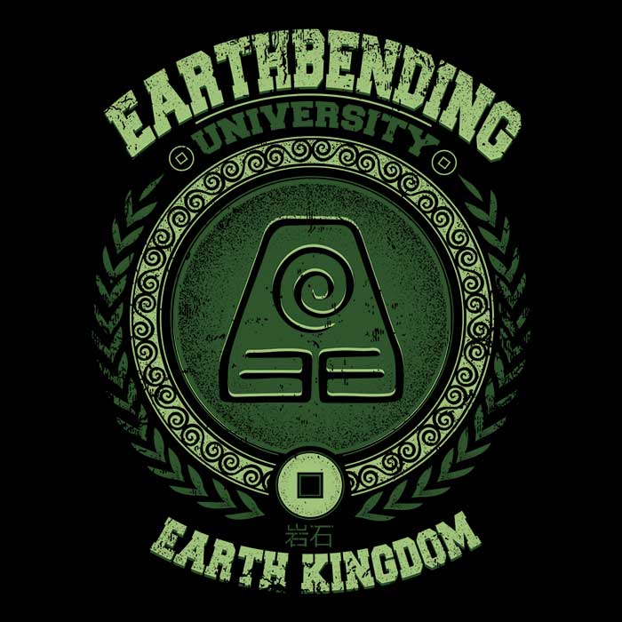 Typhoonic Art's Earthbending University Crewneck Sweatshirt for Men and Women in Multiple Sizes