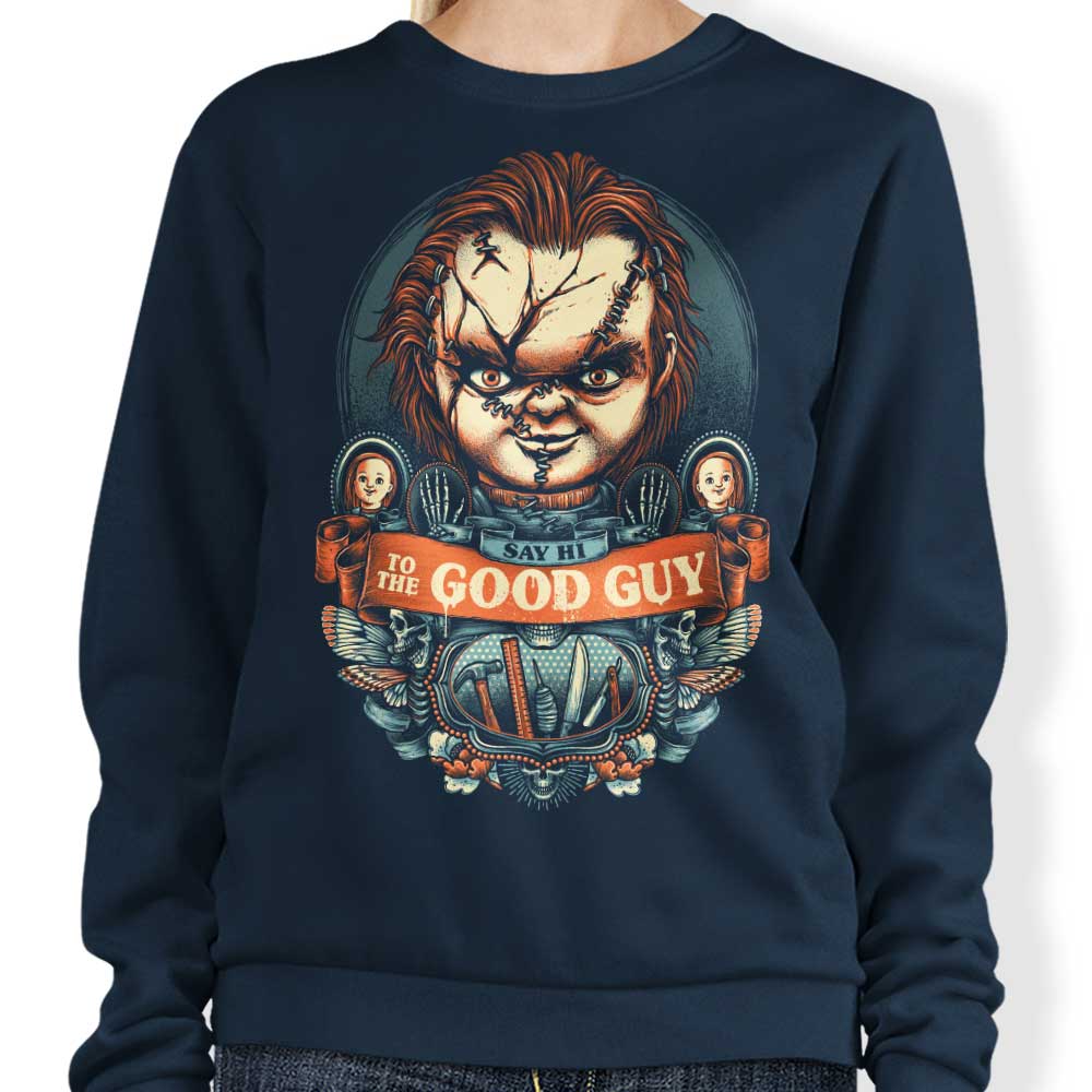 Say Hello to the Nice Guy - Glitchygorilla Crewneck Sweatshirt for Casual Wear