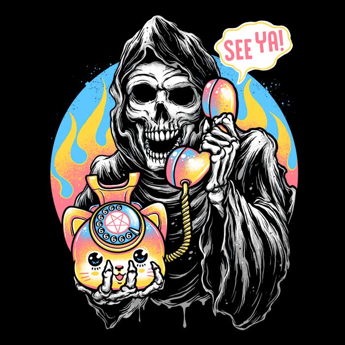 Glitchygorilla's 'Death is Calling' Comfortable Crewneck Sweatshirt