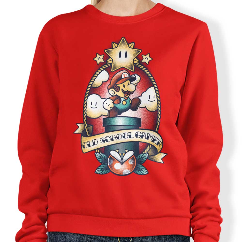 Vintage Super Old - School Gamer Crewneck Sweatshirt for All Sizes