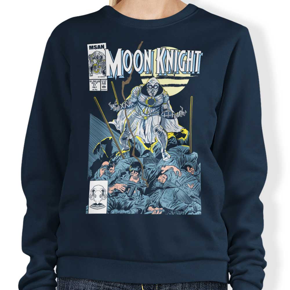 Moon Comic Themed Crewneck Sweatshirt for Men and Women