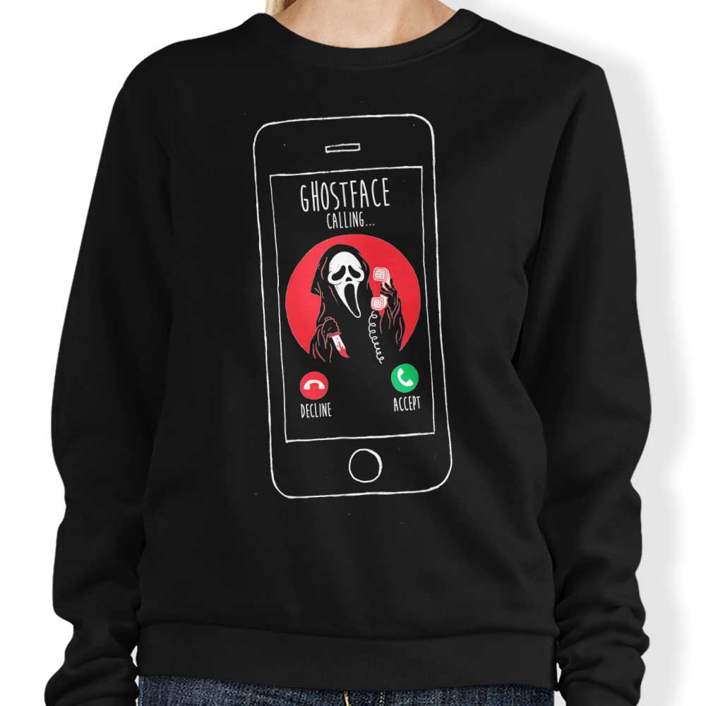 DinoMike's 'Who's Calling' Comfortable Crewneck Sweatshirt in S - 4XL
