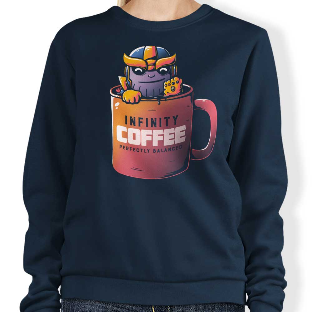 Edu.ely's Comfortable Infinity Coffee Crewneck Sweatshirt in S - 4XL Sizes