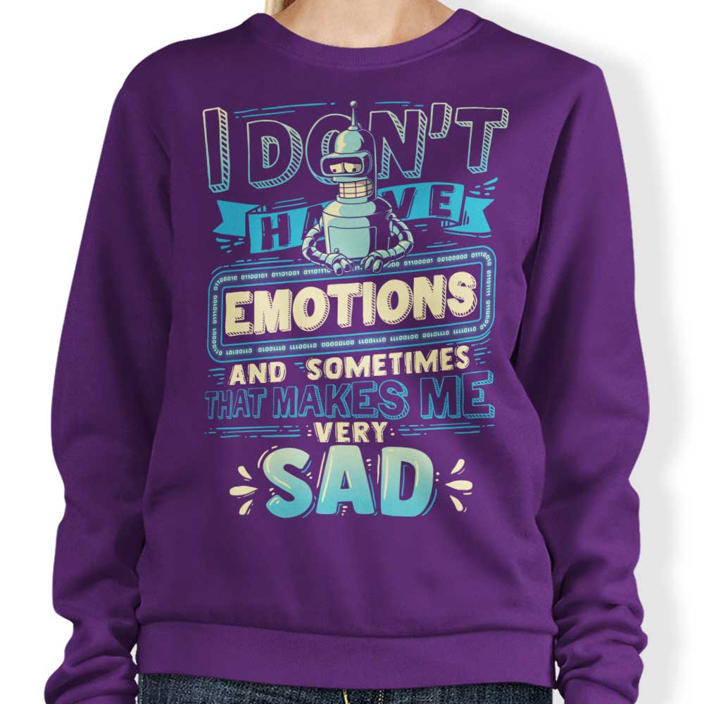 No Emotions Crewneck Sweatshirt by Teesgeex - Comfortable and Stylish