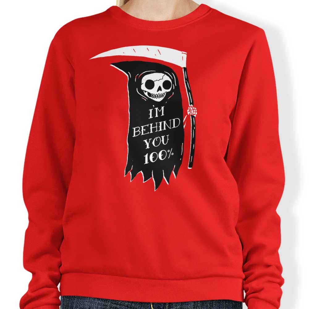 Comfortable 'Always Behind You' Crewneck Sweatshirt by DinoMike