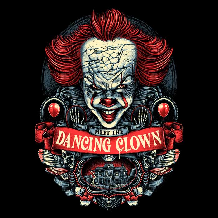 Glitchygorilla's Dancing Clown Crewneck Sweatshirt in S - 4XL Sizes