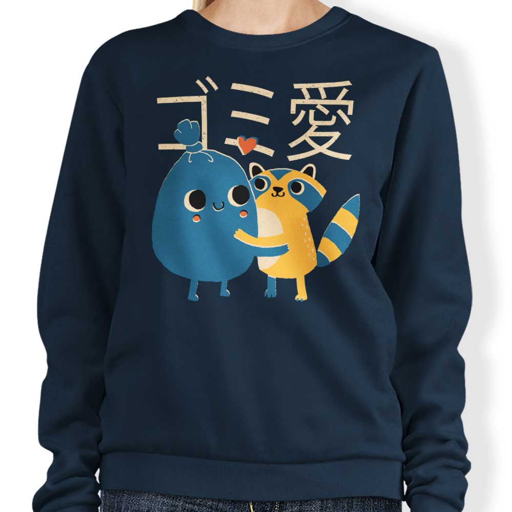 DinoMike Trash Love Crewneck Sweatshirt for Comfortable Wear